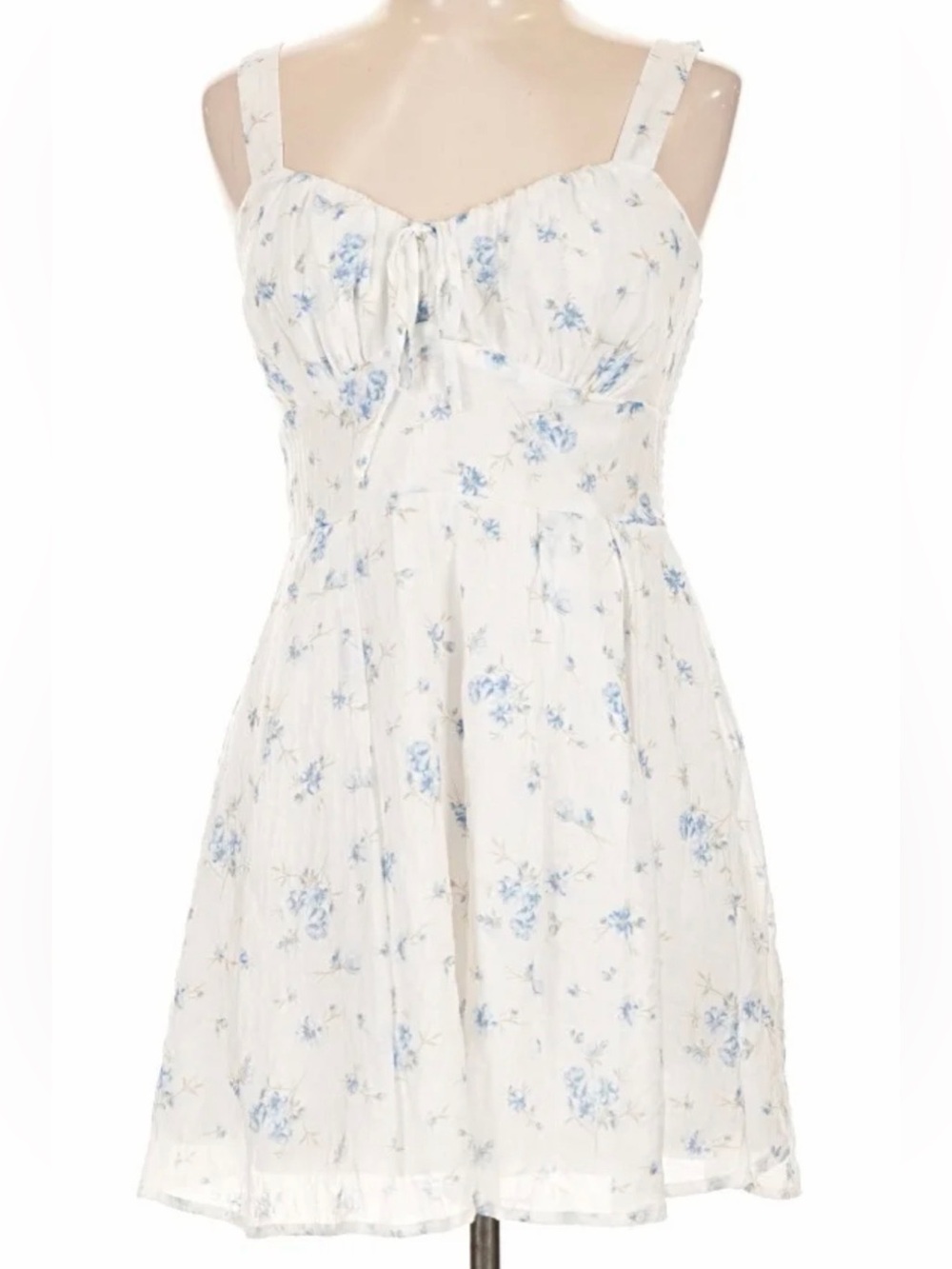 White & Blue Floral Sundress